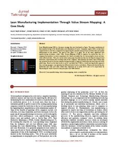 Lean Manufacturing Implementation Through Value Stream Mapping ...
