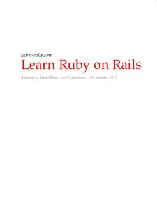 Learn Ruby on Rails