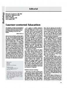 Learner-centered Education - CiteSeerX