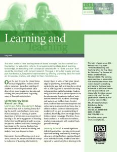 Learning and Teaching - NEA