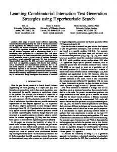 Learning Combinatorial Interaction Test Generation Strategies using ...