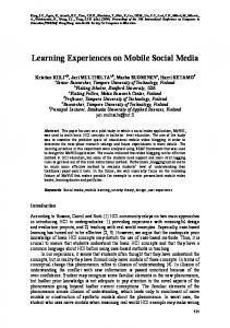 Learning Experiences on Mobile Social Media - apsce