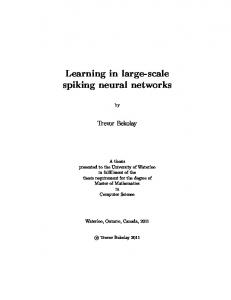 Learning in large scale spiking neural networks - University of Waterloo