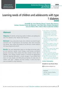 Learning needs of children and adolescents with type 1 ... - iMed.pub