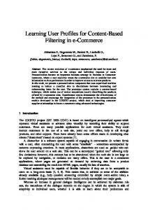 Learning User Profiles for Content-Based Filtering in e-Commerce