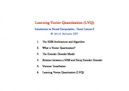 Learning Vector Quantization (LVQ)