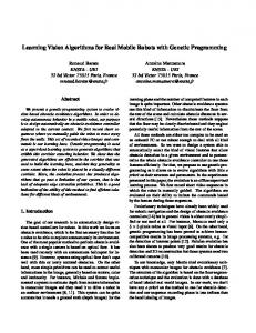 Learning Vision Algorithms for Real Mobile ... - ENSTA ParisTech