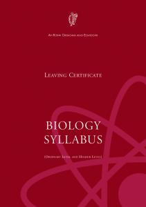 Leaving Certificate Biology Syllabus