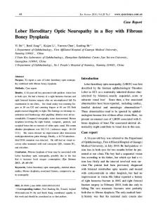 Leber Hereditary Optic Neuropathy in a Boy with ...