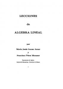 LECCIONES de ALGEBRA LINEAL - uv.es