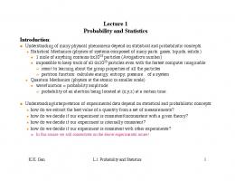 Lecture 1 Probability and Statistics