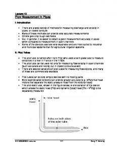 Lecture 13 flow measurement in pipes