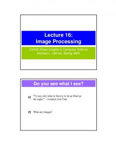 Lecture 16: Image Processing