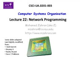 Lecture 22: Network Programming - NYU