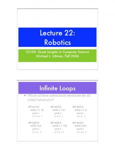 Lecture 22: Robotics