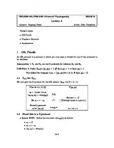 Lecture 4 1 OR Proofs - NYU Computer Science