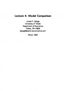 Lecture 4: Model Comparison