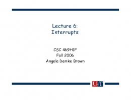 Lecture 6: Interrupts