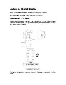 Lecture 7. Digital Display