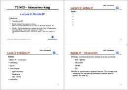 Lecture 9: Mobile IP