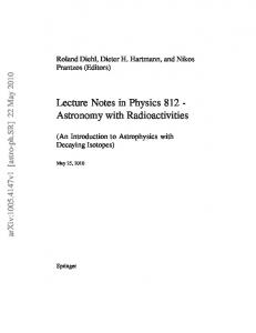 Lecture Notes in Physics 812 - Astronomy with