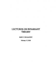 lectures on invariant theory