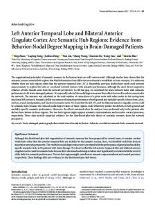 Left Anterior Temporal Lobe and Bilateral Anterior Cingulate Cortex ...