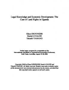 Legal Knowledge and Economic Development: The ... - AgEcon Search