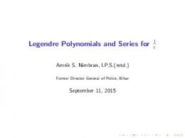 Legendre Polynomials and Series for 1