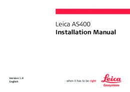 Leica AS400 Installation Manual - Leica - Virtual Wrench