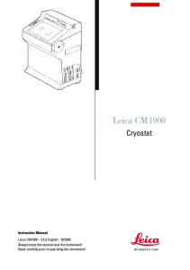 Leica CM1900 Cryostat manual - St. Michael's Hospital