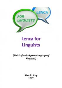 Lenca for linguists