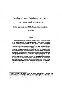 Lending on hold: Regulatory uncertainty and bank lending ... - CiteSeerX