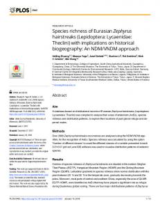 Lepidoptera: Lycaenidae: Theclini - PLOS