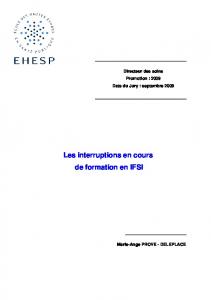 Les interruptions en cours de formation en IFSI - Banque de ...