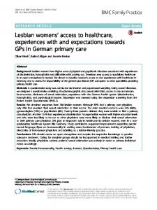 Lesbian womens' access to healthcare ... - Semantic Scholar