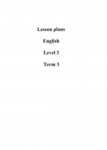 Lesson plans English -