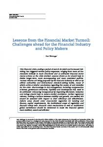 Lessons from the Financial Market Turmoil: Challenges ... - OECD.org