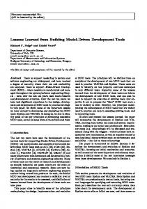 Lessons Learned from Building Model-Driven ...