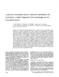 Leukocyte Interleukins Induce Cultured Endothelial ... - BioMedSearch