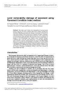 Level vulnerability damage of pavement using ...