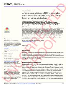 levels in human melioidosis - Semantic Scholar