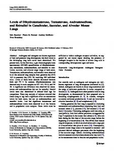 Levels of Dihydrotestosterone, Testosterone ... - Springer Link