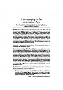 Lexicography in the - Semantic Scholar