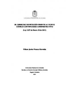 Ley 1437 de Enero 18 de 2011
