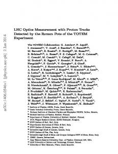 LHC Optics Measurement with Proton Tracks Detected by the Roman ...