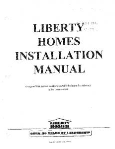 liberty homes installation manual