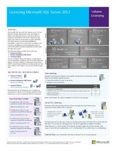 Licensing Microsoft SQL Server 2012