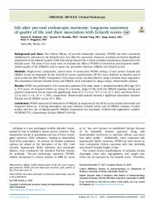 Life after per-oral endoscopic myotomy - Gastrointestinal Endoscopy