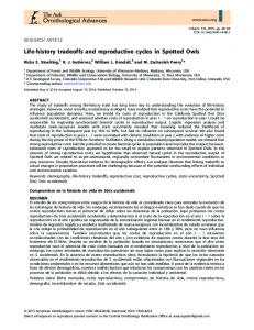 Life-history tradeoffs and reproductive cycles in Spotted Owls - BioOne